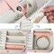 Travel Jewelry Box for Women & Girls, Small 2-Layer Jewelry Organizer Case, PU Leather Mini Portable Jewelry Storage with Necklace Hooks, Ring Slots & Earring Holder – Pink